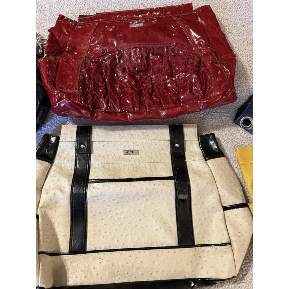 MICHE PRIMA Lot of 6: Purses and Shells. One with Strap. Retired AS IS Condition